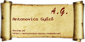 Antonovics Győző névjegykártya