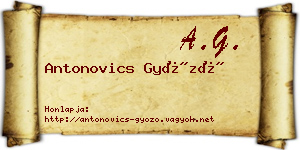 Antonovics Győző névjegykártya