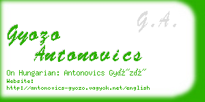 gyozo antonovics business card